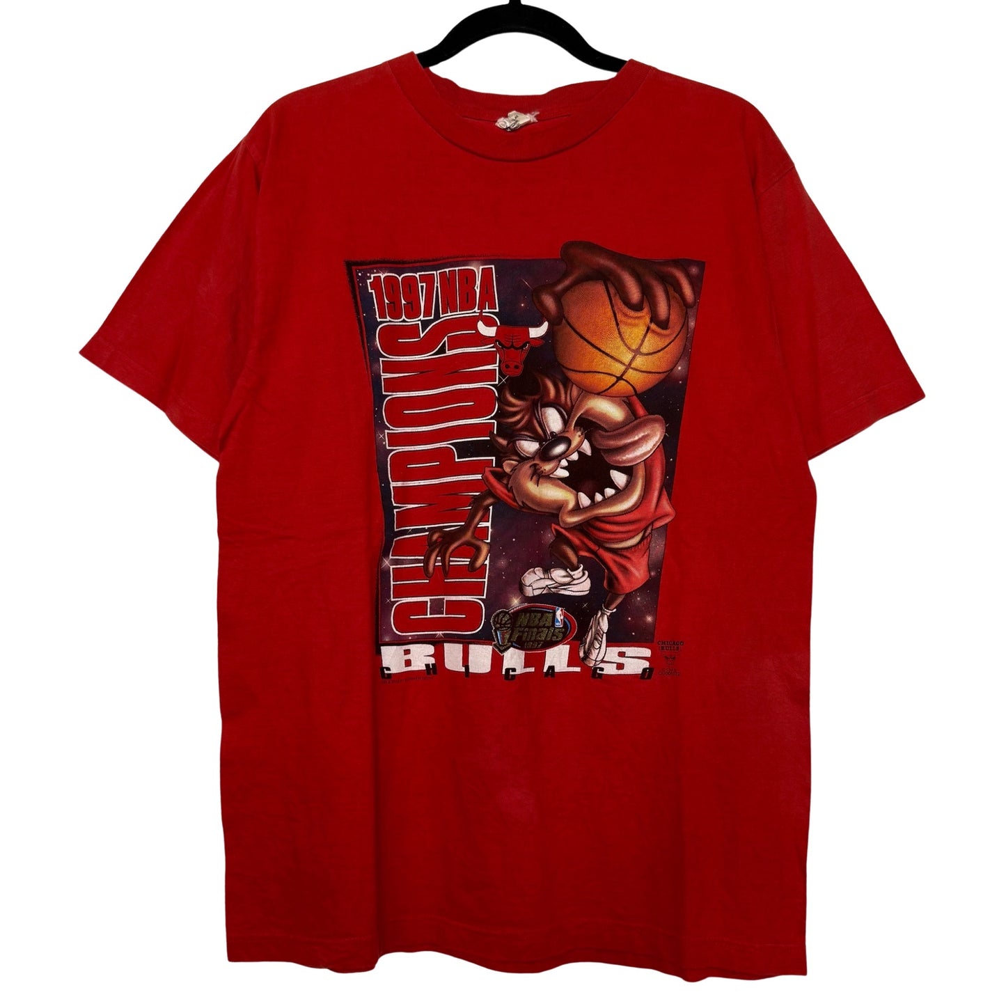 1997 Chicago Bulls Taz NBA T-Shirt Sz L (B2969)