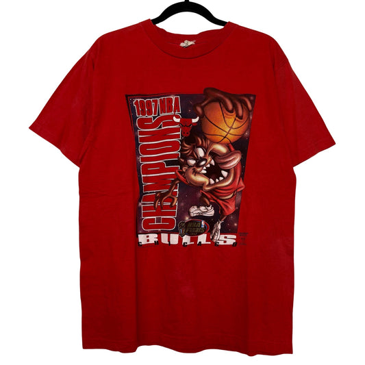 1997 Chicago Bulls Taz NBA T-Shirt Sz L (B2969)