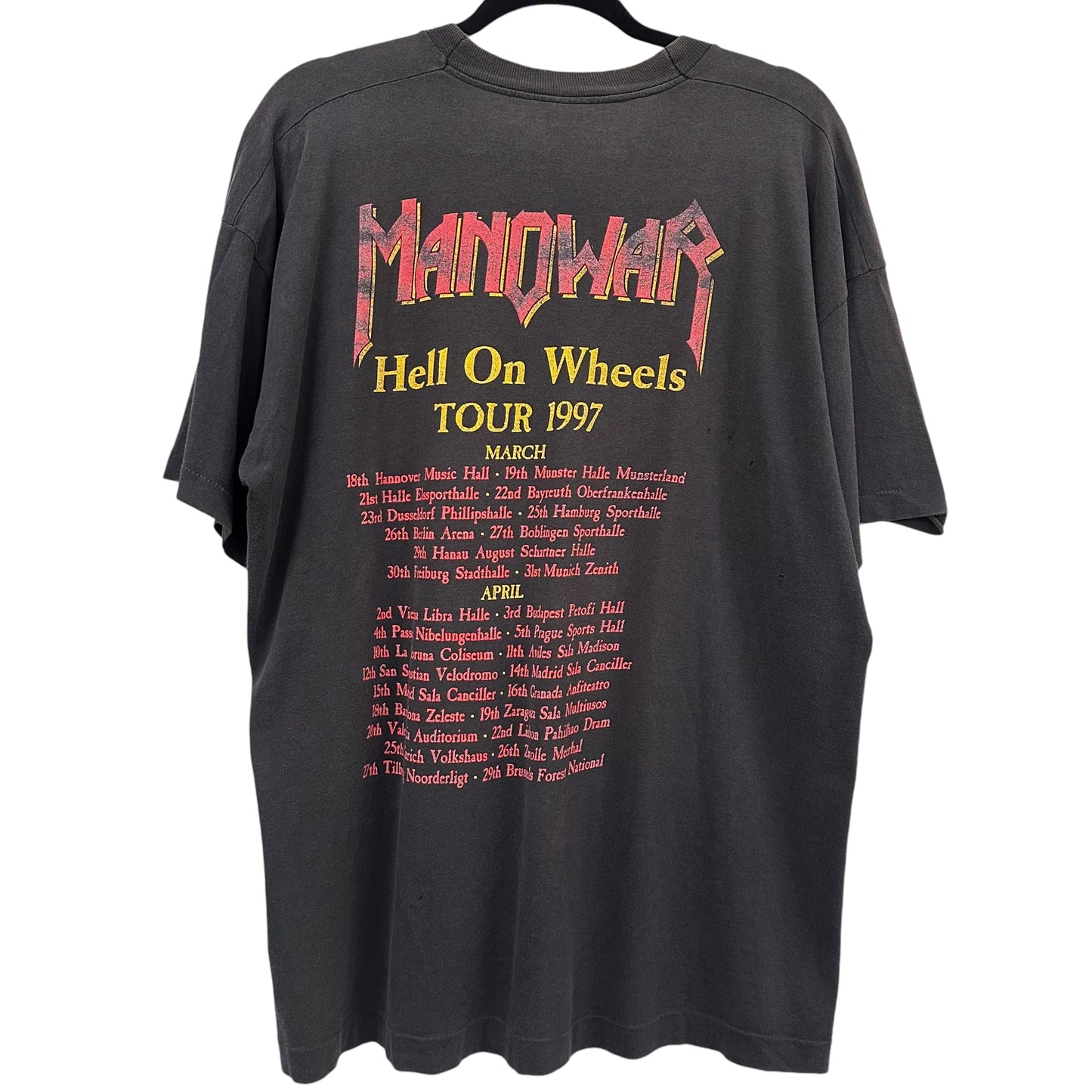 1997 Manowar Hell On Wheels T-Shirt Sz XL (A1167)