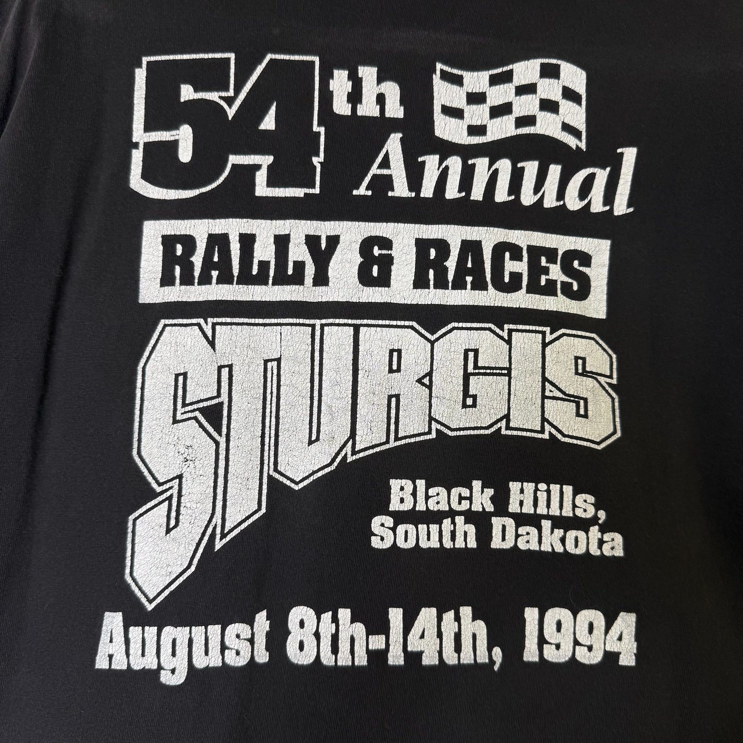 1994 Sturgis Black Hills Rally T-Shirt Sz L (B1445)