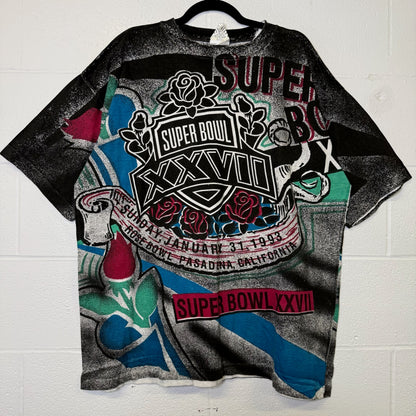 1993 Rose Bowl Super Bowl AOP NFL T-shirt Sz XL (B2313)