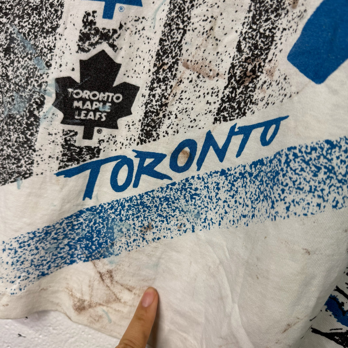 90s Toronto Maple Leafs NHL AOP T-Shirt Sz XL