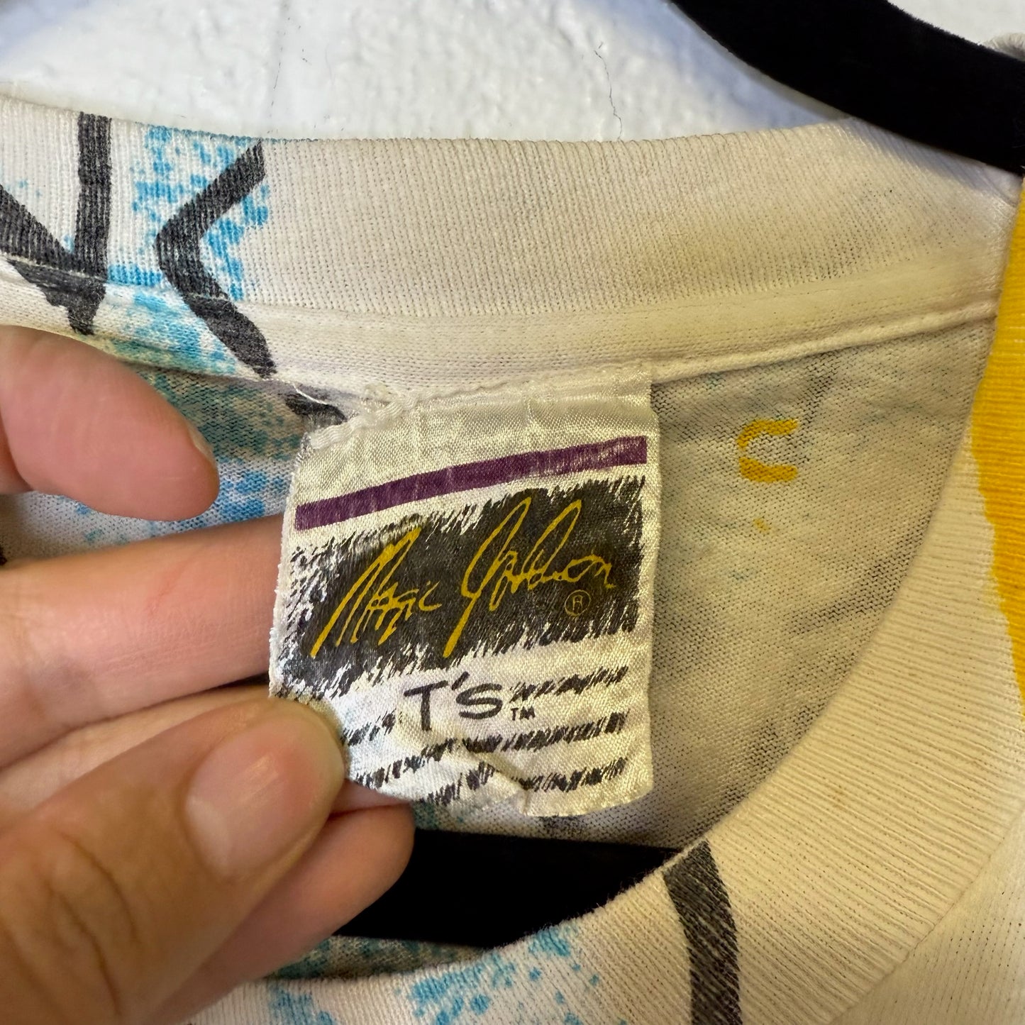 90's Dominique Wilkins Atlanta Hawks NBA Magic Johnson Tees T-Shirt Sz L (B1687)