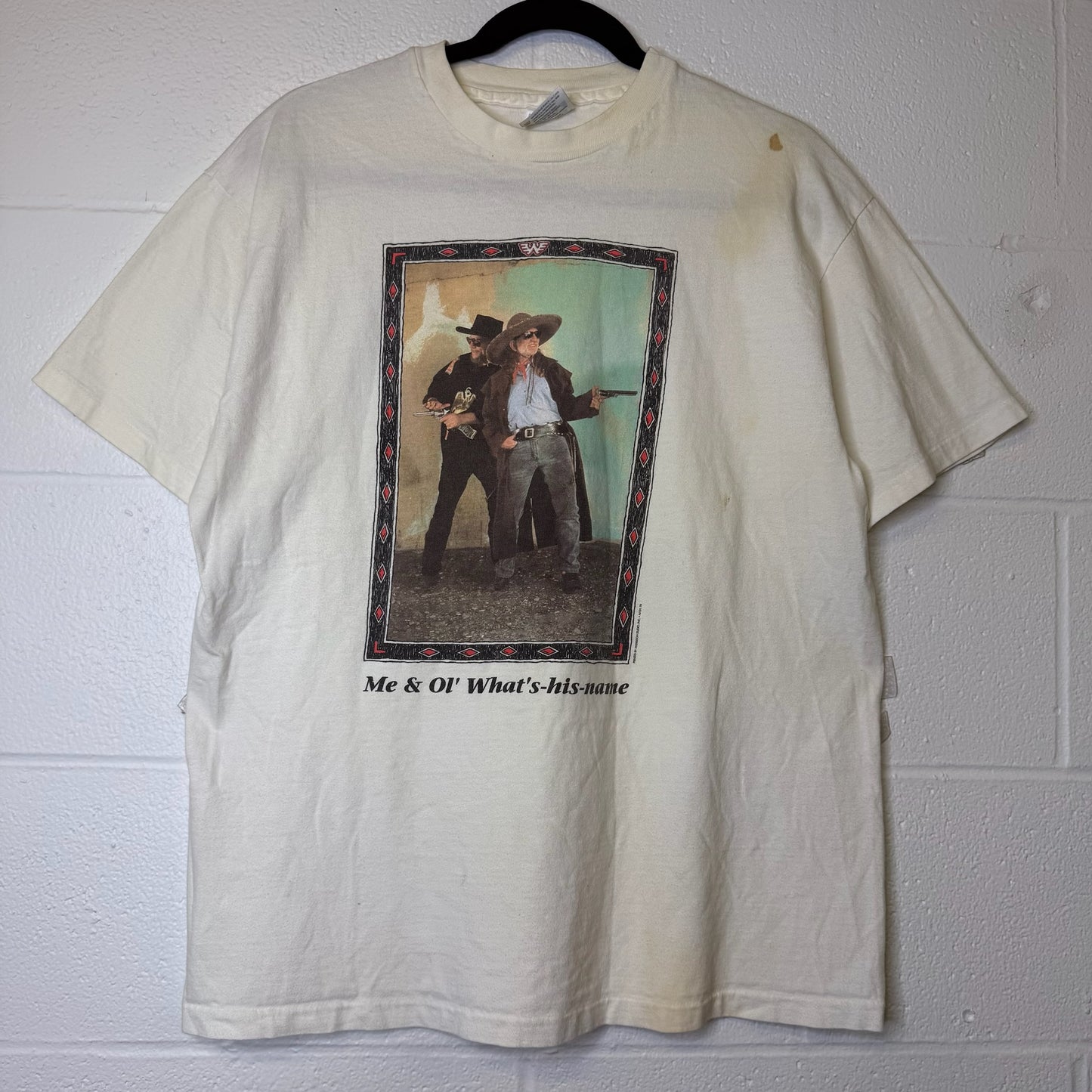 90s Willie Nelson & Waylon Jennings Band T-Shirt Sz L (B2645)