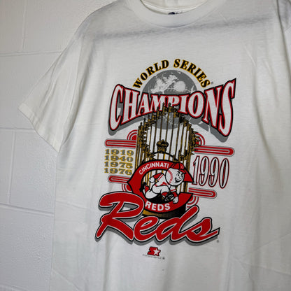 1990 Cincinnati Reds World Series Champions MLB T-Shirt Sz L (B2871)