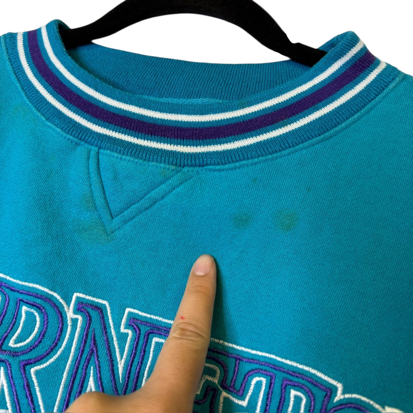 90's Charlotte Hornets Crewneck Sz L (B1925)