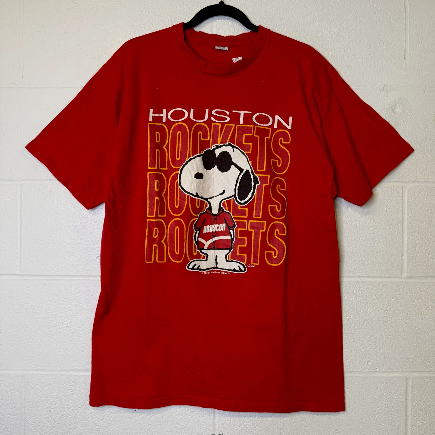 90s Houston Rockets Snoopy Peanuts T-Shirt Sz XL (B2568)