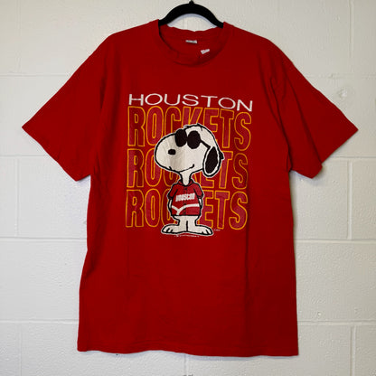 90s Houston Rockets Snoopy Peanuts T-Shirt Sz XL (B2568)