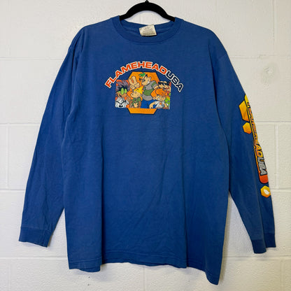 90's JNCO Flamehead USA Long sleeve T-Shirt Sz XL (B2929)