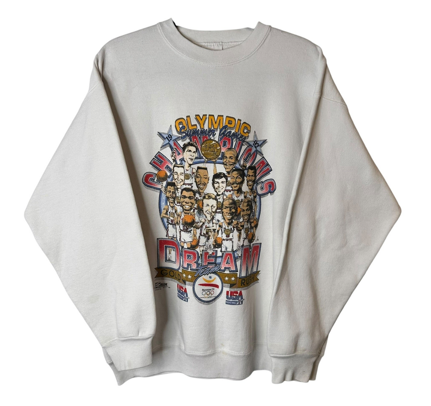 1992 Basketball Dream Team Olympic Salem Caricature Crewneck Sz XL