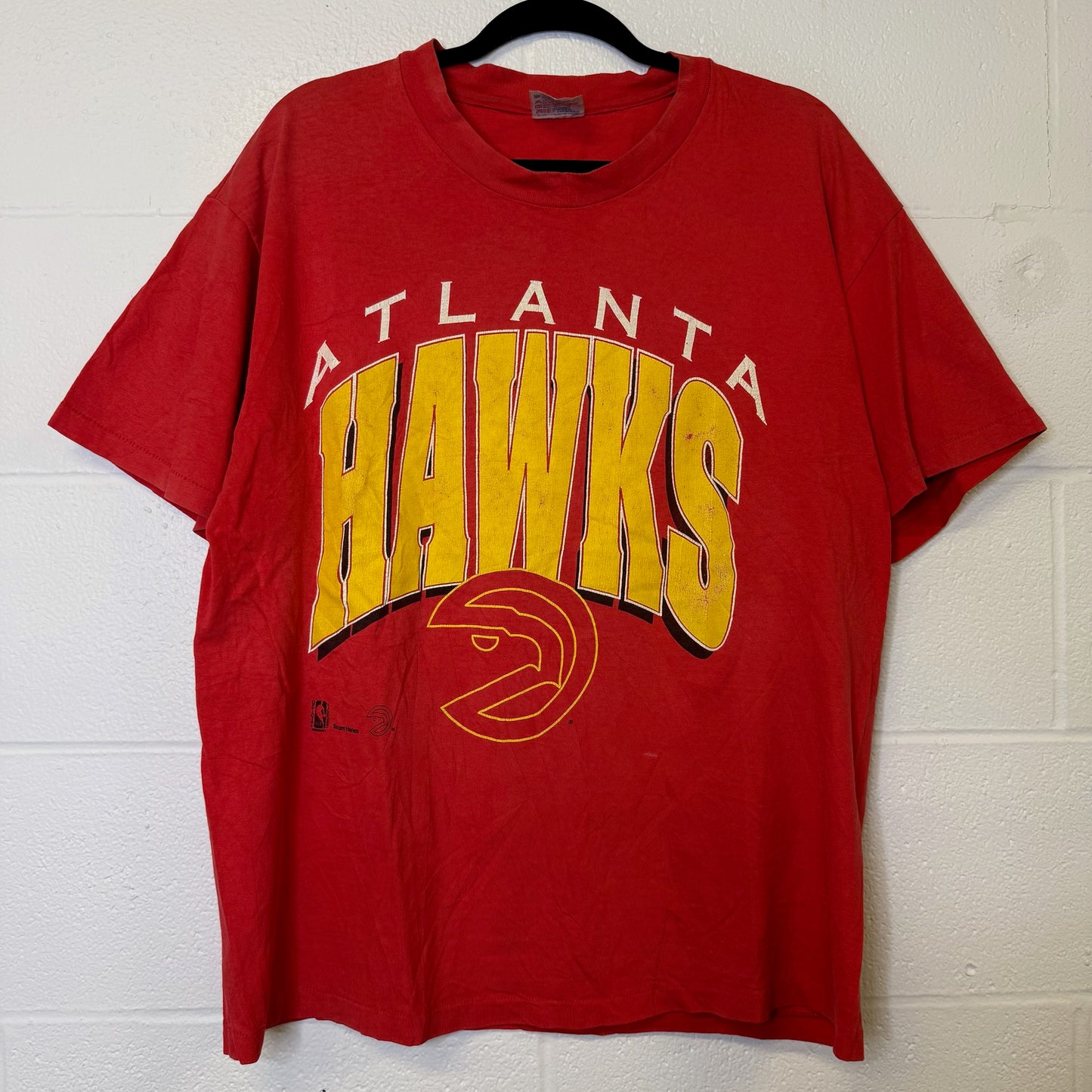 90s Atlanta Hawks NBA T-Shirt Sz L (B2897)