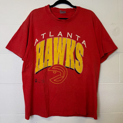 90s Atlanta Hawks NBA T-Shirt Sz L (B2897)