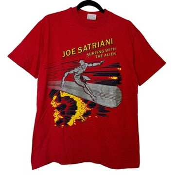 1988 Joe Satriani Silver Surfer Marvel Tour T-Shirt Sz L (B424)