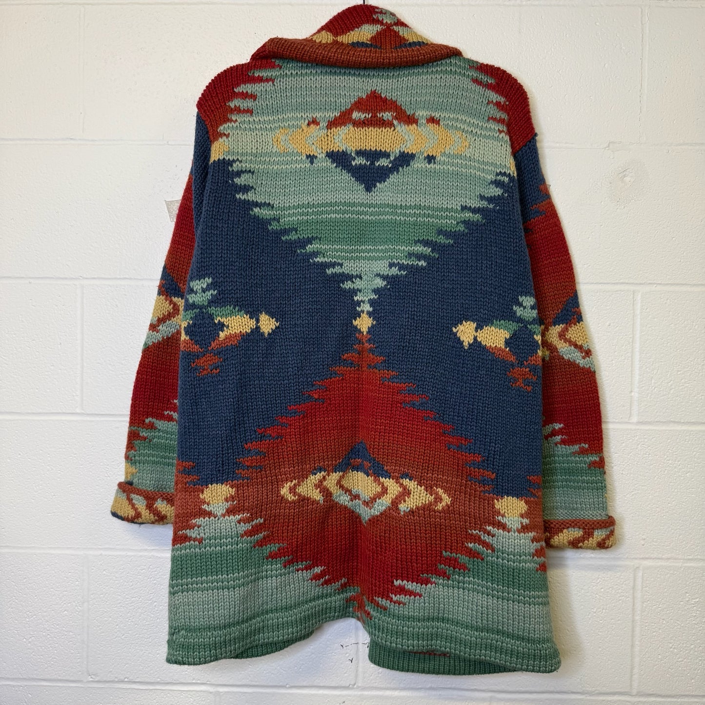 Vintage Polo Ralph Lauren Hand Knit Cardigan Jacket 100% Wool