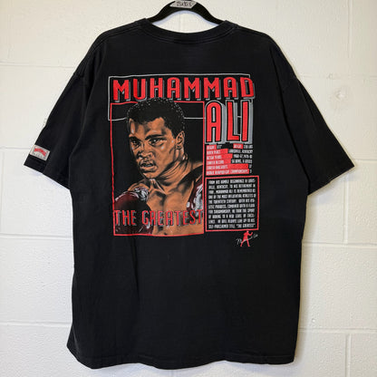90’s Muhammed Ali Boxing Nutmeg Stats T-shirt Sz XL (A6492)