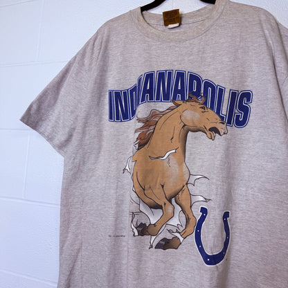 1993 Indianapolis Colts Nutmeg Breakthrough NFL T-shirt Sz XL (B2325)