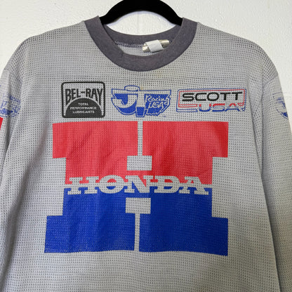 80's Honda Racing Thermal Long Sleeve T-Shirt Sz M (B600)