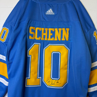 90's St Louis Blues NHL Adidas Brayden Shenn Autographed Jersey Sz 54