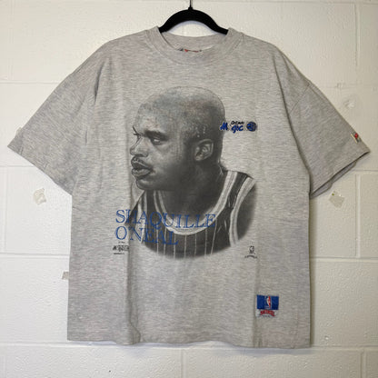 90's Orlando Magic Shaq Nutmeg NBA T-shirt Sz L (B2369)