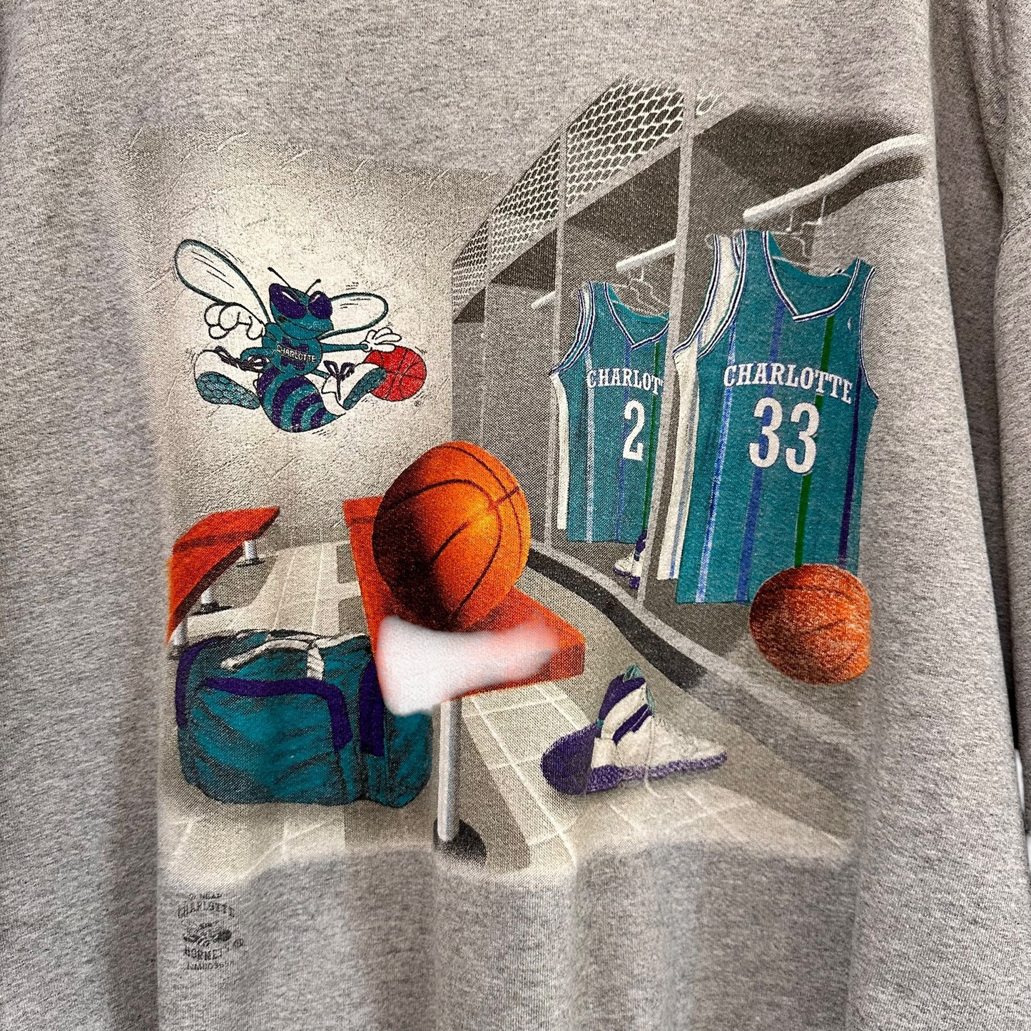 90's Charlotte Hornets NBA Crewneck Sz XL (A4388)