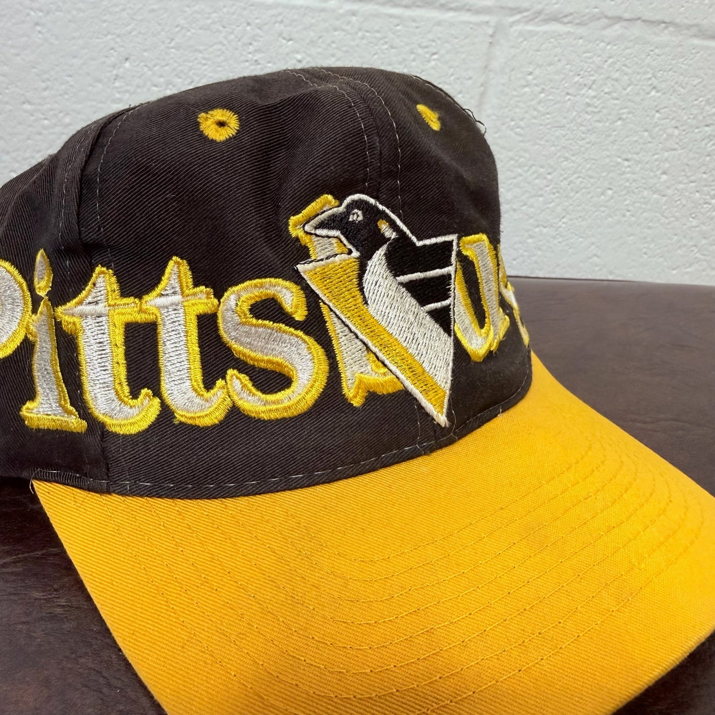 90s Pittsburgh Penguins NHL Logo 7 Snapback Hat