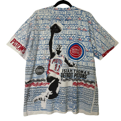 90's Isiah Thomas Detroit Pistons Magic Johnson T's AOP T-shirt Sz L