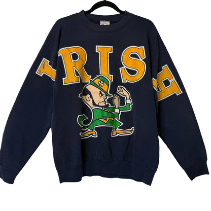 90's Notre Dame Fighting Irish Spell Out NCAA Crewneck Sz XL (B664)