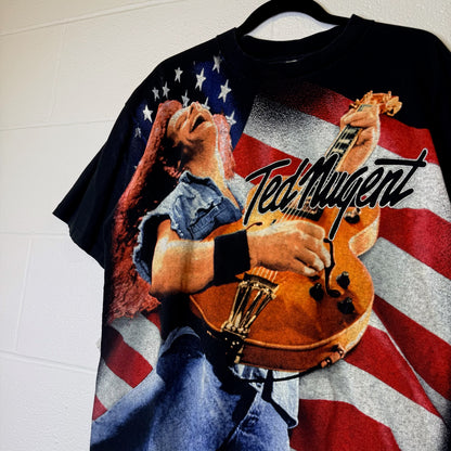1999 Ted Nugent One Nation Under Ted Tour T-Shirt Sz L (A3039)