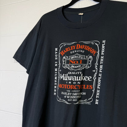 1982 Harley Davidson Winnipeg T-Shirt Sz L (B1391)