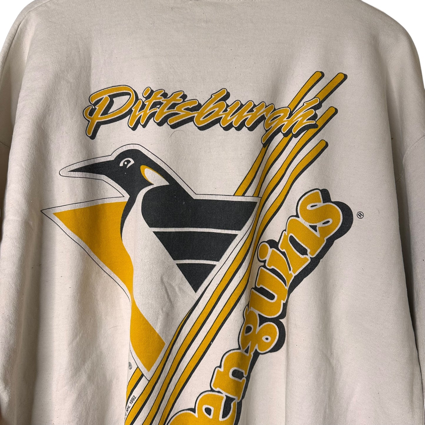 1992 Pittsburgh Penguins NHL Bulletin Athletics Crewneck Sz XL