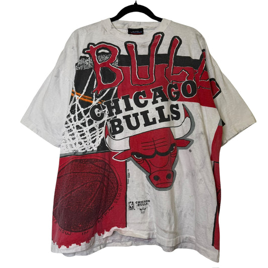 90's Chicago Bulls AOP T-Shirt Sz XL (B1764)