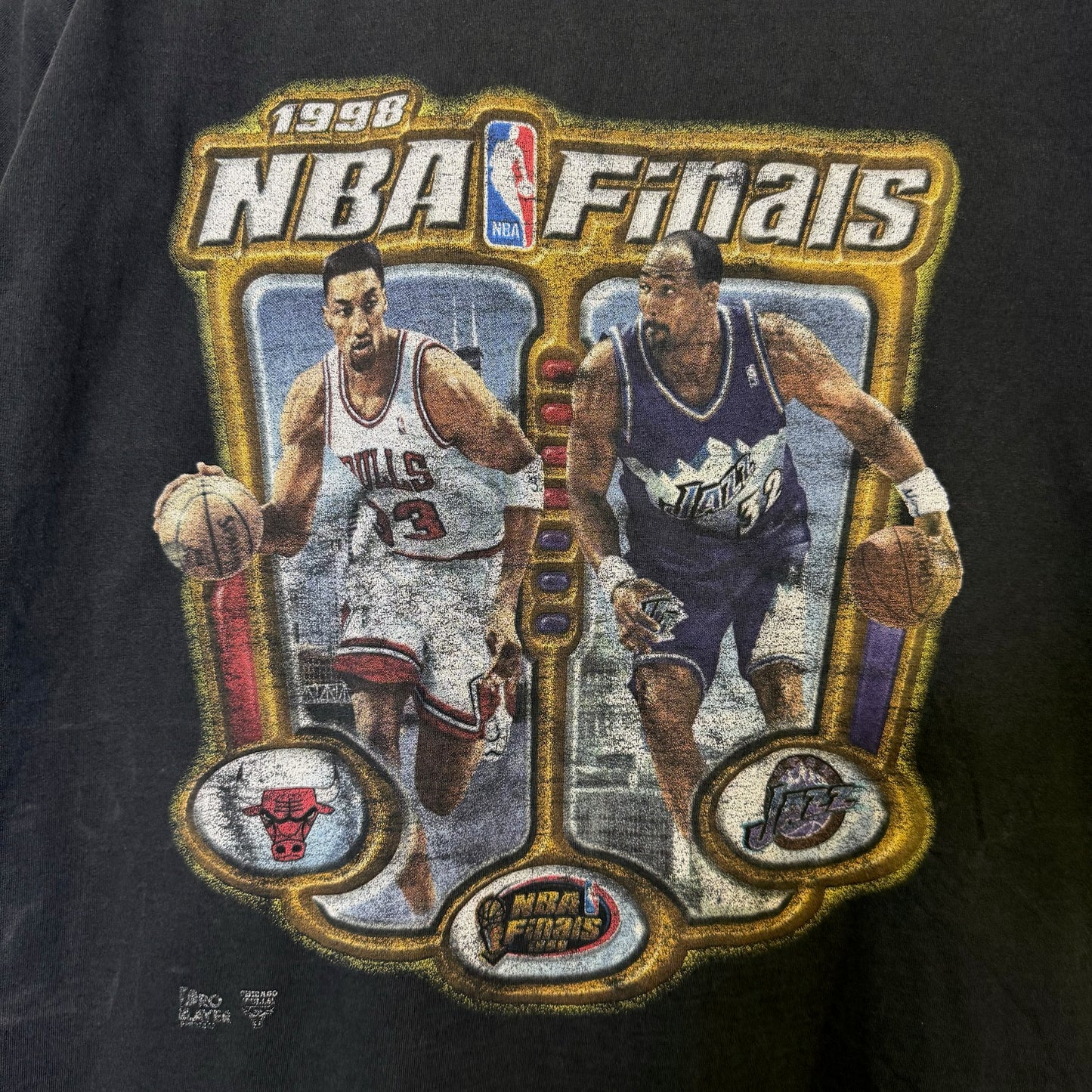 1998 NBA Finals Utah Jazz vs Chicago Bulls T Shirt Sz XL (B2541)