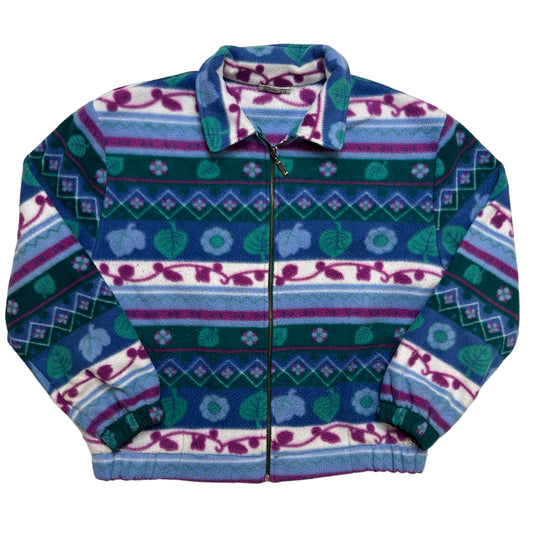 90s Patterned Fleece Jacket Sz XL  (A2945)