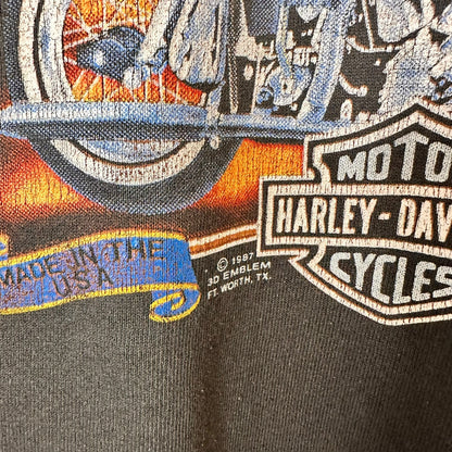 1987 3D Emblem Harley Davidson "The Eagle Has Landed" Crewneck Sz XL (A6614)