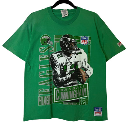 90s Philadelphia Eagles Randall Cunningham NFL Nutmeg Player T-Shirt Sz L