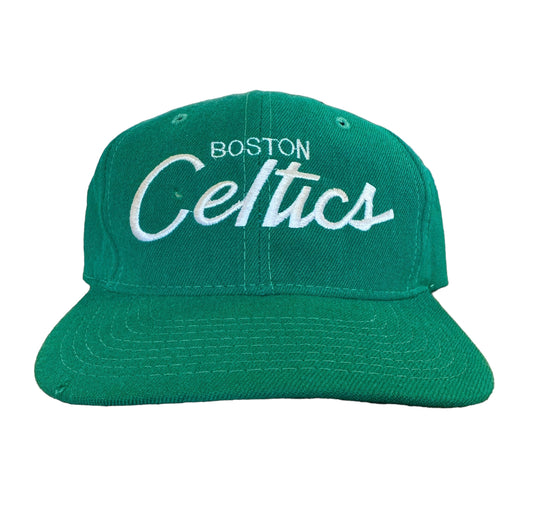 90s Boston Celtics Script Sports Specialties SnapBack Hat (A1879)