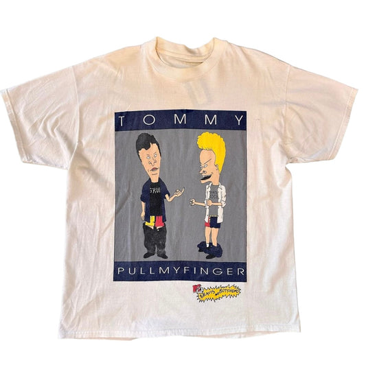 1995 Beavis & Butthead Tommy Pull My Finger T-Shirt Sz XL