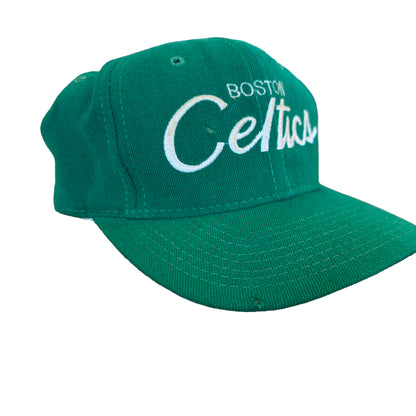 90s Boston Celtics Script Sports Specialties SnapBack Hat (A1879)