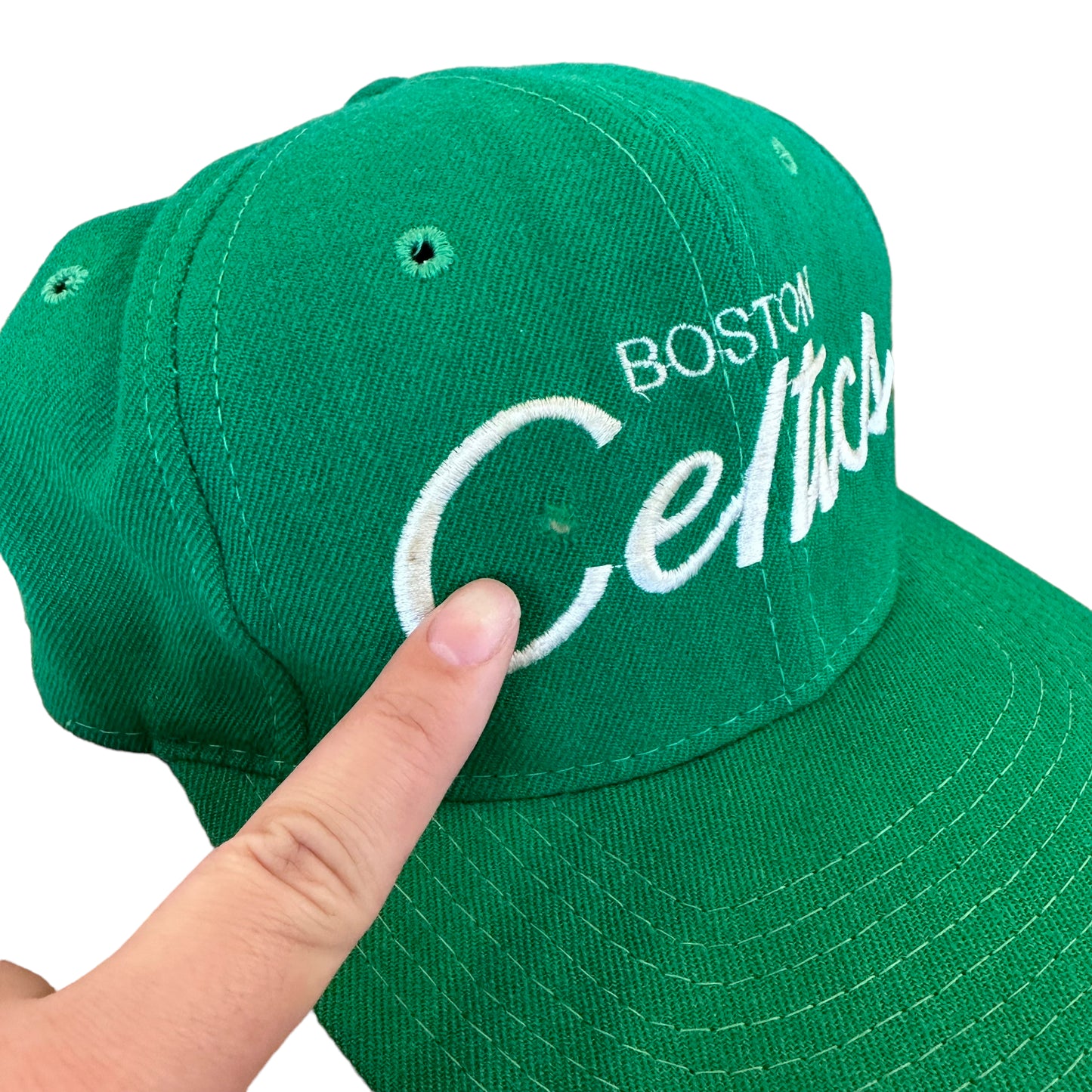 90s Boston Celtics Script Sports Specialties SnapBack Hat (A1879)