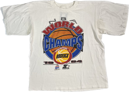 1994 Houston Rockets NBA Champions T-shirt Sz L (A412)