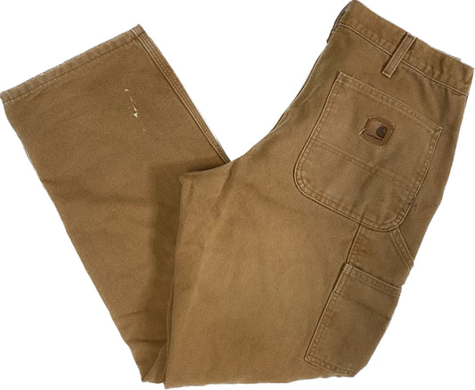 Carhartt Flannel Lined Carpenter Pants Sz 32 x 30 (A1428)