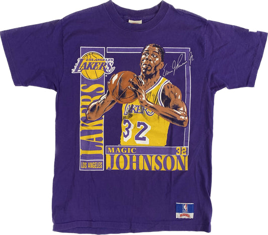 90’s Magic Johnson LA Lakers Nutmeg T-shirt Sz L (X849)