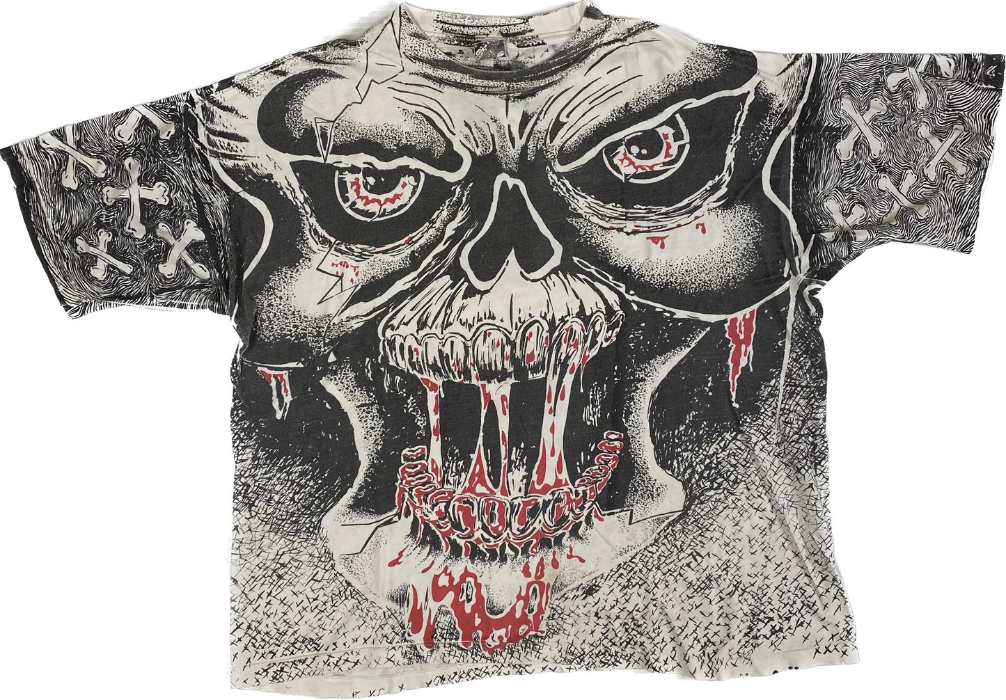 90’s Bloody Skull AOP T-shirt Sz XL (A1373)