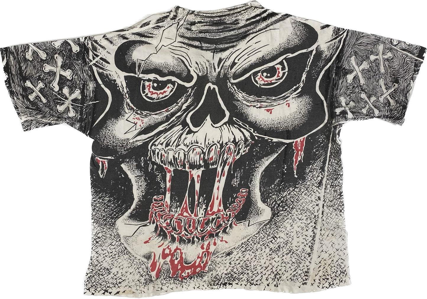 90’s Bloody Skull AOP T-shirt Sz XL (A1373)