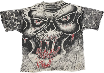 90’s Bloody Skull AOP T-shirt Sz XL (A1373)