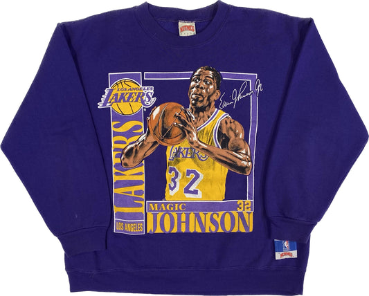 90’s Magic Johnson Nutmeg Stats Crewneck Sz L (A1397)