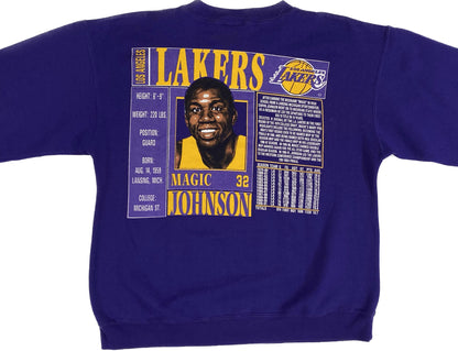 90’s Magic Johnson Nutmeg Stats Crewneck Sz L (A1397)