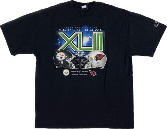 2009 Steelers vs Cardinals Super Bowl Reebok T-shirt Sz L (A1783)