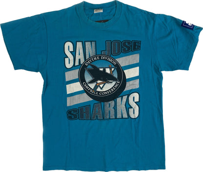 1991 San Jose Sharks Starter T-shirt Sz M (A670)