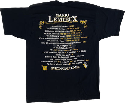 90’s Mario Lemieux Penguins Career Pro Player T-shirt Sz XL (A668)